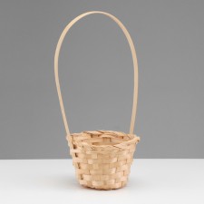 Wicker basket, D13 x h9.5/28cm, bamboo, natural
