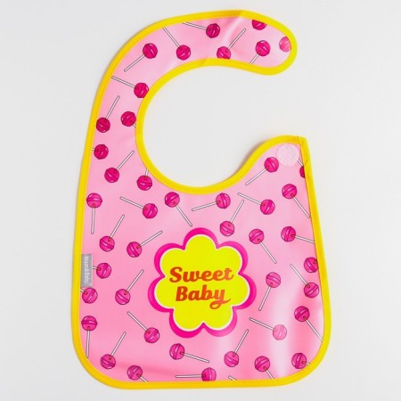 Sweet Baby feeding bib with Velcro, with a pocket