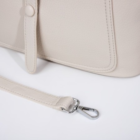 Luggage bag on lightning, 2 external pockets, milk color-5
