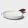 Porcelain dish for serving with a wooden handle Magistro, D = 20 cm, green color