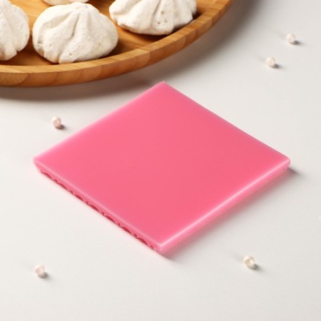 Mold "Texture", silicone, 9.3 × 9.3 × 0.6 cm, pink color-3