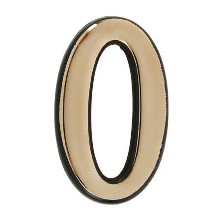 Door number "0", plastic, gold color