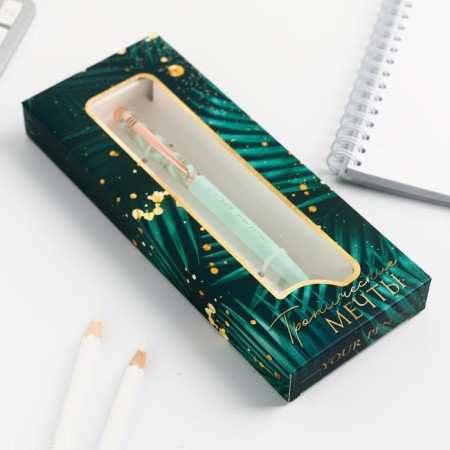 Gift pen "Tropical dreams", matte metal-3