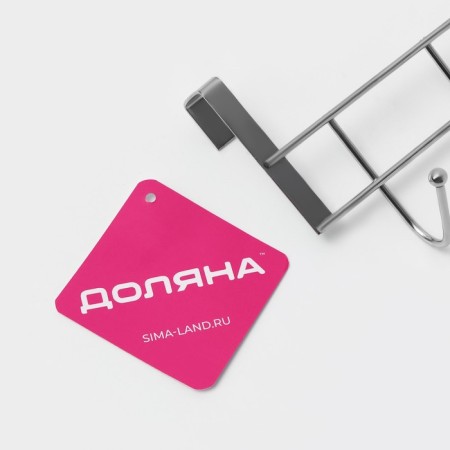 A hanger on a door 2 cm thick, shame "shine", 5 hooks, 24.5 × 10 × 6 cm, color chromium-7