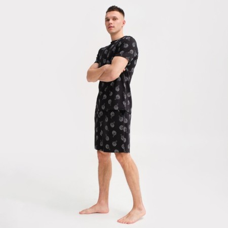 Pajama men's kaftan "f*ck" R.56, black-1