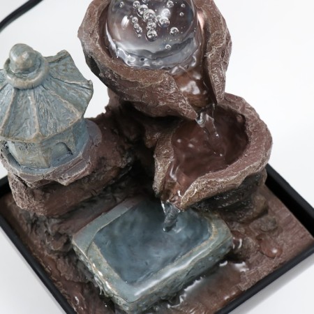 The desktop fountain from the network, backlight "Chinese house on the rock" 18.5x13x13 cm-4