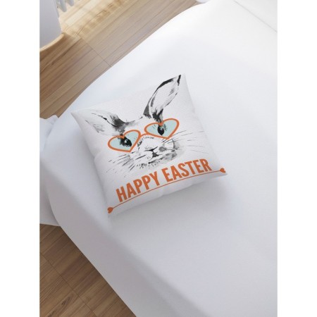 Decorative pillowcase "Easter hare with glasses", on lightning, size 45x45 cm-1