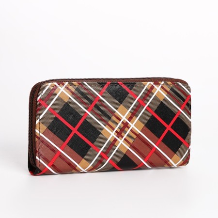Women's wallet with lightning, brown color-1