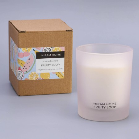 Aromatic candle in a glass "Fruity loop", strawberries, peach, vanilla, 200 g-2