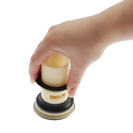 Bottom valve Zein BP4, plastic housing, large button, stainless steel, overflow-8