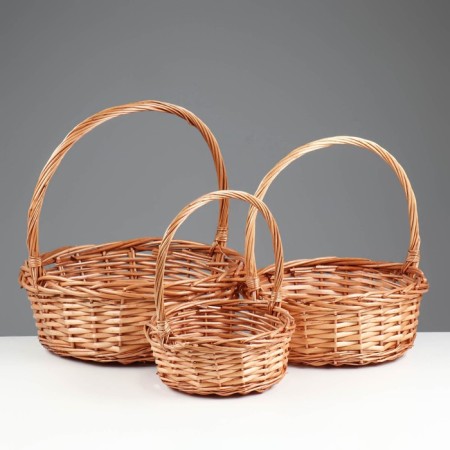 A set of wicker baskets (willow), 39x14/40 cm, 30x12/35 cm, 25x10/30 cm, 3 pcs., Light brown-2