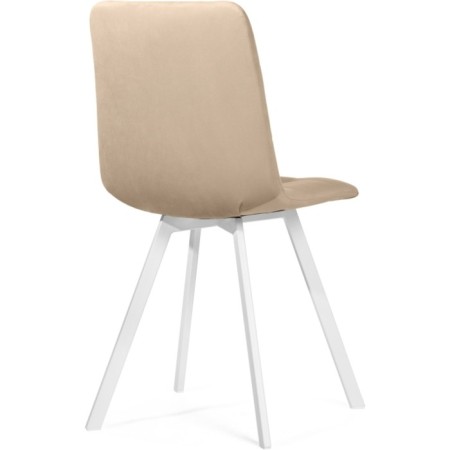 Stool on a metal frame chilli metal/velor, white/beige 43.5x50x87.5 cm-3