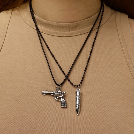 Kulons "Demetrons" Pistol and bullet, black color in gray-silver, 45 cm-6
