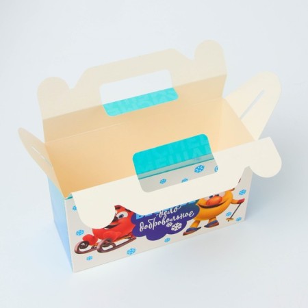 New Year. Gift box New Year's gift Small "Smeshariki" License 17.5 x 7 x 10.5 cm (+3.5 cm).-3
