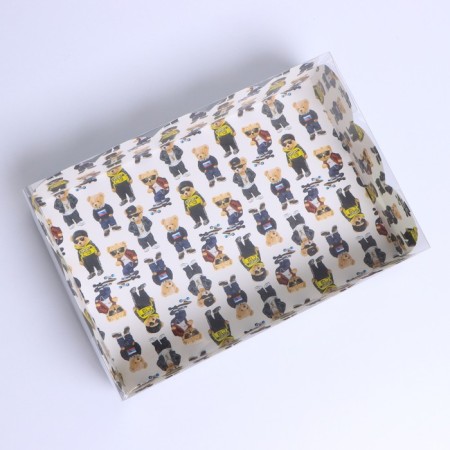 Cookie box, confectionery packaging with PVC lid, “bears”, 20 x 30 x 8 cm-1
