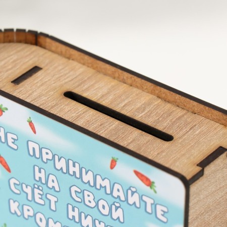 Копилка-шкатулка "Принимай деньги" 14х12х5 см-5
