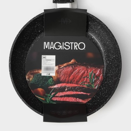Fogging pan Magistro Dark, D = 20 cm, removable handle Soft-Touch, anti-stick coating, induction, black color-11