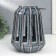 Ceramics candlestick for 1 candle "Lantern with cuts" Gray 19x14x14 cm