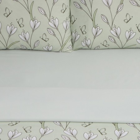 Lovelife linen Duet Tulips 143x215sm-2pcs, 225x240cm, 50x70cm-2pcs, Aard, 100% P/E, 100G/M2-1