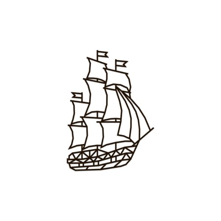 Wall panel made of wood, a prefabricated model, Ewa Design, a ship (sailboat)-5
