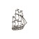 Wall panel made of wood, a prefabricated model, Ewa Design, a ship (sailboat)