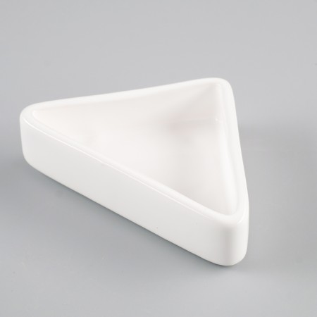 Ceramic bowl for rodents angular 75 ml 9.5 x 6 x 2 cm, white-1
