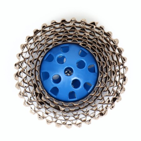 Bell ball with a tambourine, 5 cm, blue-1