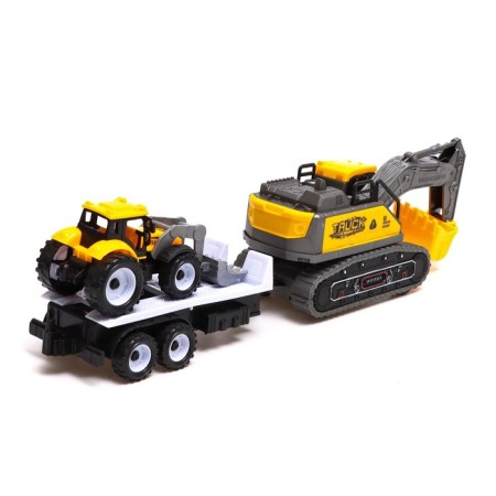 Excavator inertial "Construction", with a trailer and a tractor, mix-2