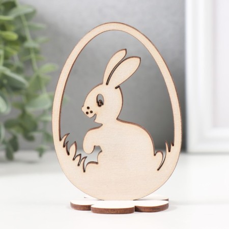 Easter decor "Rabbit" 6.5x4.7x9.3 cm (set 2 parts) White-3