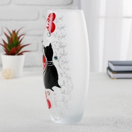 Vase Glass "Cat" 2, D-7.5cm 10x26 cm, V = 1.7l-5