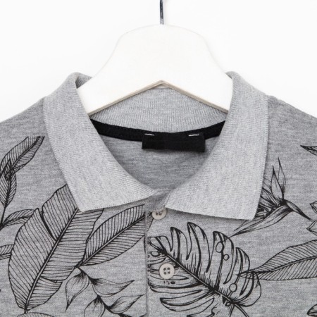 Polo T -shirt for a boy, Gray color/Print mix, height 116 cm-5