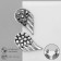 Earrings "Wings" angel, gray color in black silver