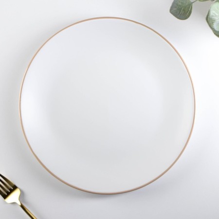 Board ceramic dining shade "Vanilla", d = 27 cm, white color