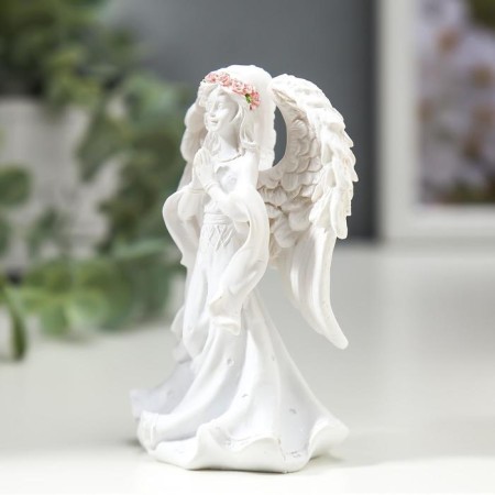 Souvenir Polystone "Angel -girl in a pink wreath - Hope" MIX 5x7.5x4 cm-3