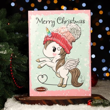 Advent calendar with mini tiles made of milk chocolate Magic Cute Unicor Mix, 50 g-3