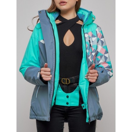 Ski jacket female, size 42, turquoise color-14
