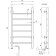 Domoterm electric heated towel rail "Aurora" 109-6, 400 x 800 mm, 6 crossbars, left