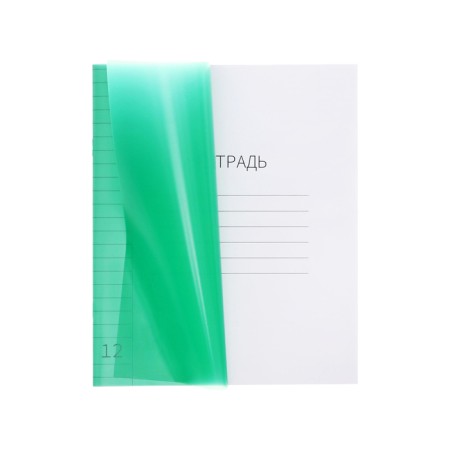 Notebook 12 sheets in the Calligrata "Green" line, plastic cover, with alphabet, offset block-1