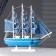 The ship souvenir average "Alida", Blue sides with strip, Blue sails, 32x31.5x5.5 cm