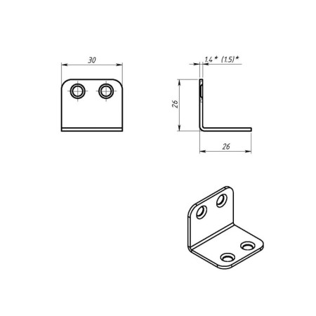 Furniture corner 26x26 without coating, 600 pcs.-1