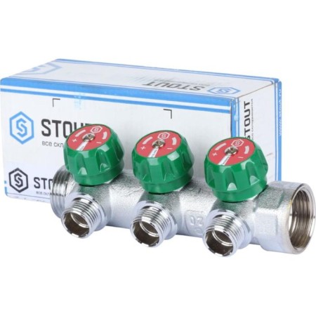 Collector regulator Stout SMB-6849-011204, 1 ", 4 exits, 1/2", flat seal-4