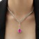 Set 2 objects: earrings, necklace "elite" drops of triangle, pink-white color in silver, 40 cm