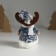 Souvenir Textile "Deer in a knitted blue fur coat" 7.5x8x13.5 cm