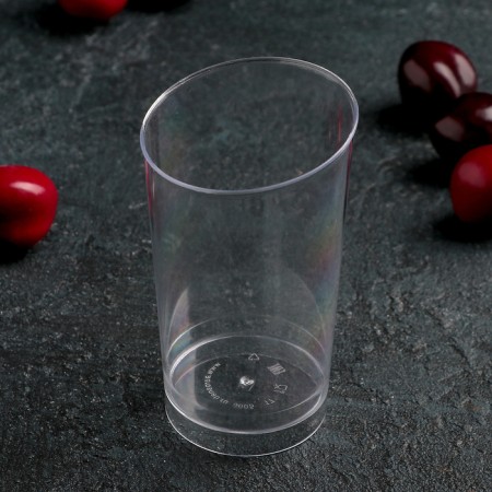 A glass of plastic disposable “conical extra”, 150 ml, transparent