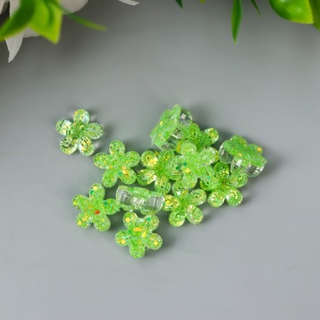 Decor for creativity Plastic "Green Flower" Purvalum 1.2x1.2 cm-2