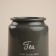 SL Home tea can, 9.5 × 14 cm, gray color, with a bamboo lid