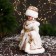 Snow Maiden "In a fur coat with sequins and a scythe" moves, 30 cm, beige-white