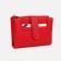 Women's wallet on the button, red color