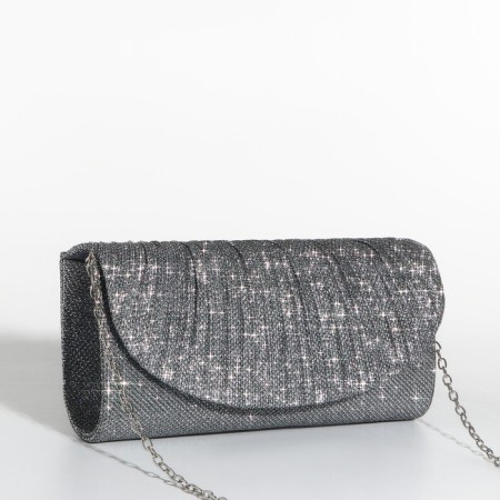 Magneta bag, long chain, silver color-2