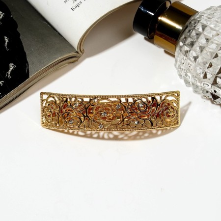 Liberty-automatic hairpin "Liberty" roses, 8.3 cm, gold